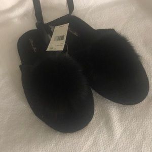 Minnie Rose Cashmere and Fox Fur Slippers